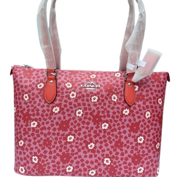 Coach Gallery Tote Floral Pink Shoulder Bag - Picture 1 of 3